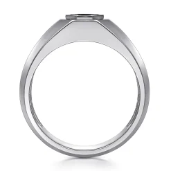 Discount Gabriel & Co. 925 Sterling Silver Round Onyx Mens Engagement Ring in High Polish Finish