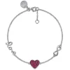Best Gabriel & Co. Sterling Silver Ruby Heart Love Infinity Bracelet