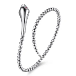 Outlet Gabriel & Co. 925 Sterling Silver Ruby Snake Bujukan Bypass Bangle Bracelet