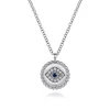 Clearance Gabriel & Co. 925 Sterling Silver Sapphire and Diamond Evil Eye Pendant Necklace