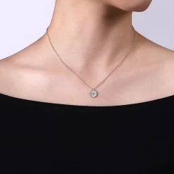Clearance Gabriel & Co. 925 Sterling Silver Sapphire and Diamond Evil Eye Pendant Necklace