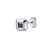 New Gabriel & Co. 925 Sterling Silver Sapphire Mens Angular Cut Single Stud Earring