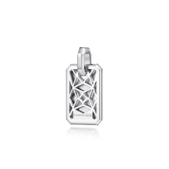 Gabriel & Co. 925 Sterling Silver Satin Finish Dog Tag Pendant
