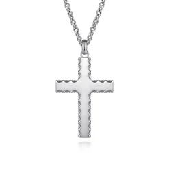Discount Gabriel & Co. 925 Sterling Silver Scalloped Cross Pendant