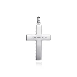 Discount Gabriel & Co. 925 Sterling Silver Scalloped Cross Pendant