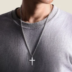 Discount Gabriel & Co. 925 Sterling Silver Scalloped Cross Pendant