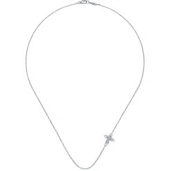 Online Gabriel & Co. 925 Sterling Silver Sideways White Sapphire Cross Necklace