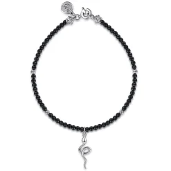 Online Gabriel & Co. 925 Sterling Silver Snake Brownish Black Spinel Bead Bracelet