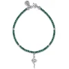 Sale Gabriel & Co. 925 Sterling Silver Snake Brownish Malachite Bead Bracelet