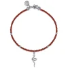 Clearance Gabriel & Co. 925 Sterling Silver Snake Brownish Red Agate Bead Bracelet