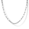 Gabriel & Co. 925 Sterling Silver Solid Paper Clip Chain Necklace