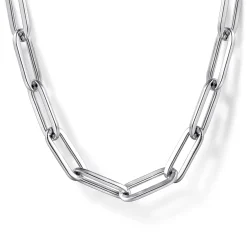 New Gabriel & Co. 925 Sterling Silver Solid Paper Clip Chain Necklace