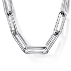 Sale Gabriel & Co. 925 Sterling Silver Solid Paper Clip Chain Necklace