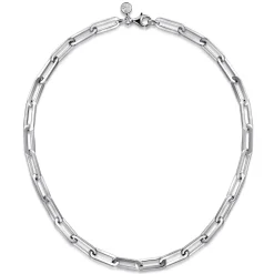 Sale Gabriel & Co. 925 Sterling Silver Solid Paper Clip Chain Necklace