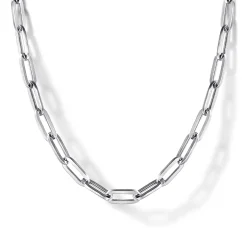 Sale Gabriel & Co. 925 Sterling Silver Solid Paper Clip Chain Necklace