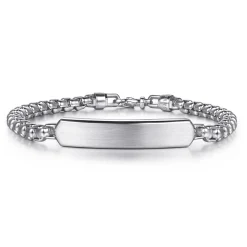 Outlet Gabriel & Co. 925 Sterling Silver Solid Round Box Chain ID Bracelet