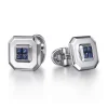 Discount Gabriel & Co. 925 Sterling Silver Square Cufflinks with Princess Cut Sapphire Stones