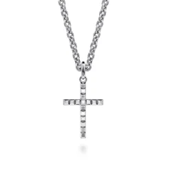 Clearance Gabriel & Co. 925 Sterling Silver Square Station Mini Cross Pendant