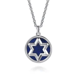 Online Gabriel & Co. 925 Sterling Silver Star of David Lapis Pendant