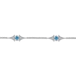 Clearance Gabriel & Co. 925 Sterling Silver Swiss Blue Topaz Station Bracelet