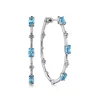 Outlet Gabriel & Co. 925 Sterling Silver Swiss Blue Topaz Classic Hoop Earrings 40mm-Bujukan
