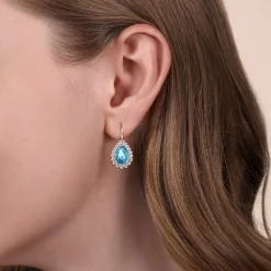 Clearance Gabriel & Co. 925 Sterling Silver Swiss Blue Topaz Bujukan Stud Earrings