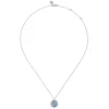 Sale Gabriel & Co. 925 Sterling Silver Swiss Blue Topaz Bujukan Round Shape Necklace With Pattern