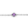 New Gabriel & Co. Sterling Silver Toggle Bracelet with Amethyst Clover Stations
