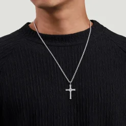 New Gabriel & Co. 925 Sterling Silver Twisted Rope Cross Pendant with X Center