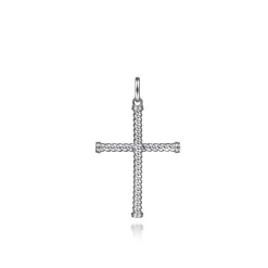Hot Gabriel & Co. 925 Sterling Silver Twisted Rope Cross Pendant
