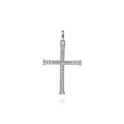Hot Gabriel & Co. 925 Sterling Silver Twisted Rope Cross Pendant