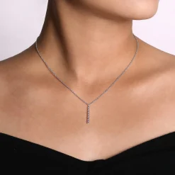 Best Gabriel & Co. 925 Sterling Silver Vertical Bar Bujukan bead Necklace