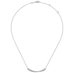 Sale Gabriel & Co. 925 Sterling Silver White Sapphire Bujukan Bar Necklace