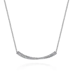 Sale Gabriel & Co. 925 Sterling Silver White Sapphire Bujukan Bar Necklace
