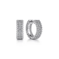 Sale Gabriel & Co. 925 Sterling Silver White Sapphire Huggie Earrings-Bujukan