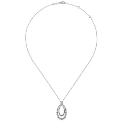 New Gabriel & Co. 925 Sterling Silver White Sapphire Pendant Necklace