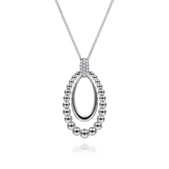New Gabriel & Co. 925 Sterling Silver White Sapphire Pendant Necklace