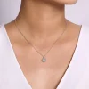 Hot Gabriel & Co. 925 Sterling Silver White Sapphire Pave Round Pendant Necklace