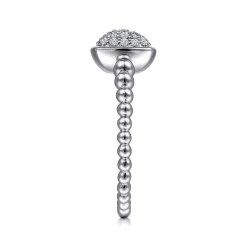 Hot Gabriel & Co. 925 Sterling Silver White Sapphire Pave Bujukan Signet Ring