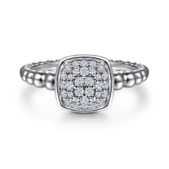 Hot Gabriel & Co. 925 Sterling Silver White Sapphire Pave Bujukan Signet Ring