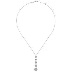 New Gabriel & Co. 925 Sterling Silver White Sapphire Long Pendant Necklace