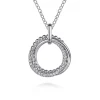 Hot Gabriel & Co. 925 Sterling Silver White Sapphire Bujukan Link Pendant Necklace