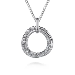 Hot Gabriel & Co. 925 Sterling Silver White Sapphire Bujukan Link Pendant Necklace