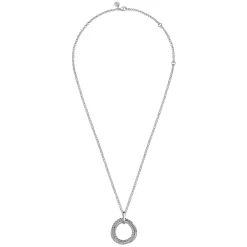 Hot Gabriel & Co. 925 Sterling Silver White Sapphire Bujukan Link Pendant Necklace