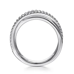 Sale Gabriel & Co. 925 Sterling Silver White Sapphire Bujukan Criss Cross Ring