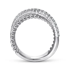 Online Gabriel & Co. 925 Sterling Silver White Sapphire Bujukan Criss CrossRing