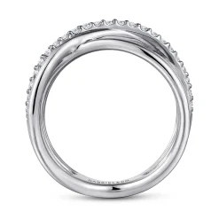 Hot Gabriel & Co. 925 Sterling Silver White Sapphire Twisted Ring