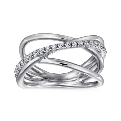 Hot Gabriel & Co. 925 Sterling Silver White Sapphire Twisted Ring
