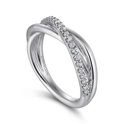 Hot Gabriel & Co. 925 Sterling Silver White Sapphire Criss Cross Ring