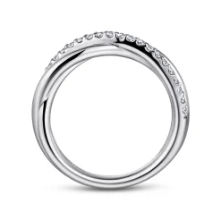 Hot Gabriel & Co. 925 Sterling Silver White Sapphire Criss Cross Ring